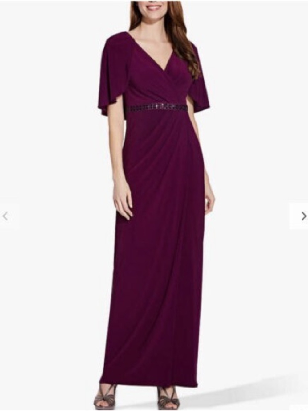 Adrianna Papell Draped Maxi Dress in Purple Size 8